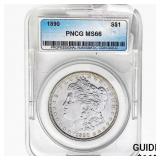 1890 Morgan Silver Dollar PNCG MS66