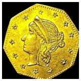 1863 California Gold 1 Dollar Token CLOSELY UNCIRC