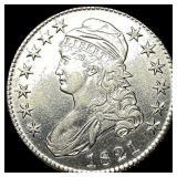 1821 Capped Bust Silver Half Dollar CLOSELY UNCIRC