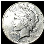 1924 Silver Peace Dollar CLOSELY UNCIRCULATED