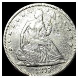 1875-S Silver Half Dollar (Seated Liberty) NEARLY