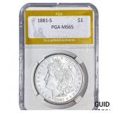 1881-S Morgan Silver Dollar PGA MS65