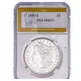 1880-S Morgan Silver Dollar PGA MS67+