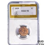 1929 Wheat Cent PGA MS66 RB