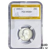 1935-S Washington Silver Quarter PGA MS66+