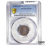 1909-S VDB Wheat Cent PCGS VF20