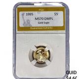 1995 1/10oz $5 Gold Eagle PGA MS70 DMPL