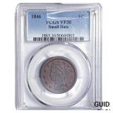 1846 Braided Hair Large Cent PCGS VF30 Small Date