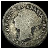 Canada 1880H 5 Cents Silver Victoria NICELY CIRCUL