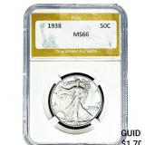 1938 Walking Liberty Half Dollar PGA MS66