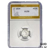 1834 Capped Bust Half Dime PGA AU58