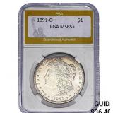 1891-O Morgan Silver Dollar PGA MS65+