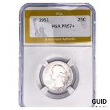 1951 Washington Silver Quarter PGA PR67+