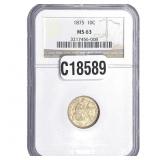 1875 Seated Liberty Dime NGC MS63