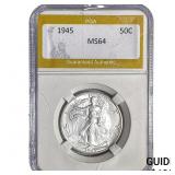 1945 Walking Liberty Half Dollar PGA MS64
