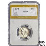 1945 Jefferson Nickel PGA MS67