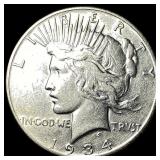 1934-S Silver Peace Dollar NEARLY UNCIRCULATED