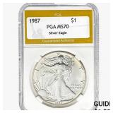 1987 American Silver Eagle PGA MS70