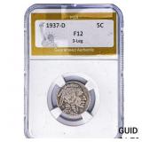 1937-D Buffalo Nickel PGA F12 3-Leg