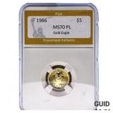 1986 1/10oz $5 Gold Eagle PGA MS70 PL