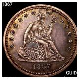 1867 Seated Liberty Quarter CHOICE BU