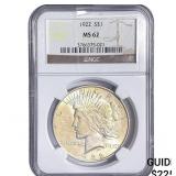 1922 Morgan Silver Dollar NGC MS62