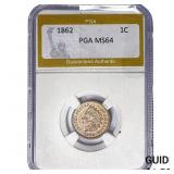 1862 Indian Head Cent PGA MS64