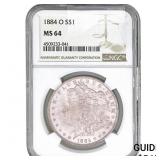 1884-O Morgan Silver Dollar NGC MS64