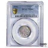 1936 Buffalo Nickel PCGS MS64 Color