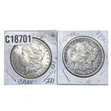 [2 Coins] 1890 Morgan Silver Dollar