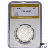 1908-O Barber Half Dollar PGA MS62