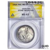 1925 Stone Mountain Half Dollar ANACS MS63