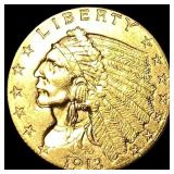 1913 Indian Head Gold $2.50 Quarter Eagle UNCIRCUL