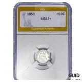 1853 Seated Liberty Half Dime PGA MS63+