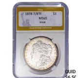 1878 7/8TF Morgan Silver Dollar PGA MS65 Weak