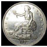 1877 Silver Trade Dollar CLOSELY UNCIRCULATED