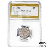 1936 Buffalo Nickel PGA MS65