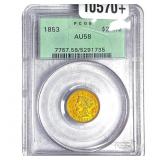 1853 $2.50 Gold Quarter Eagle PCGS AU58