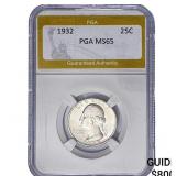 1932 Washington Silver Quarter PGA MS65