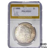 1888 Morgan Silver Dollar PGA MS63