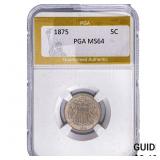 1875 Shield Nickel PGA MS64