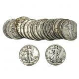 Roll of 20 Walking Liberty 50C