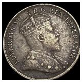 1909 Canada Silver 5 Cents NEARLY UNCIRCULATED