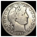 1897-S Silver Barber Half Dollar LIGHTLY CIRCULATE