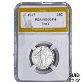 1917 Standing Liberty Quarter PGA MS66 FH Type 1