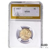 1927 Buffalo Nickel PGA MS66