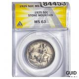 1925 Stone Mountain Half Dollar ANACS MS63