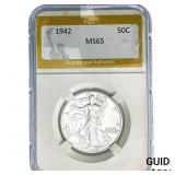 1942 Walking Liberty Half Dollar PGA MS65