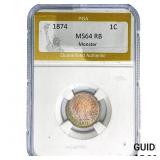 1874 Indian Head Cent PGA MS64 RB Monster