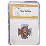 1909 Wheat Cent PGA MS65+ RB